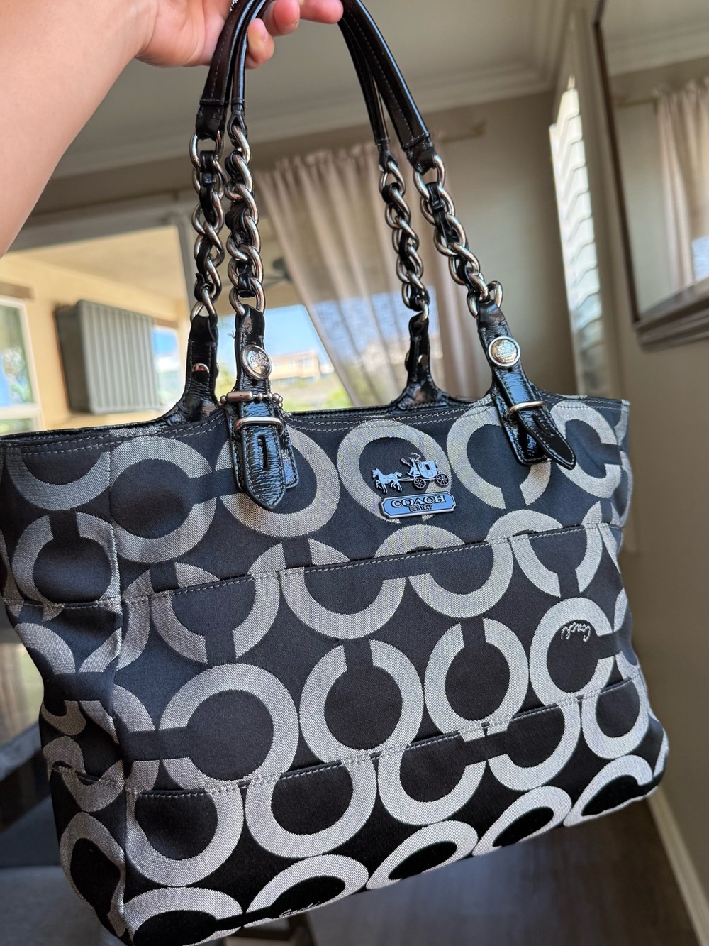 Coach Black & Gray Tote AND wallet set!